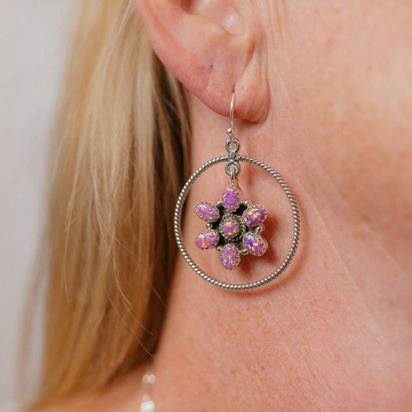 Floating Daisies Rope Stone Earrings-Stud Earrings-Krush Kandy, Women's Online Fashion Boutique Located in Phoenix, Arizona (Scottsdale Area)