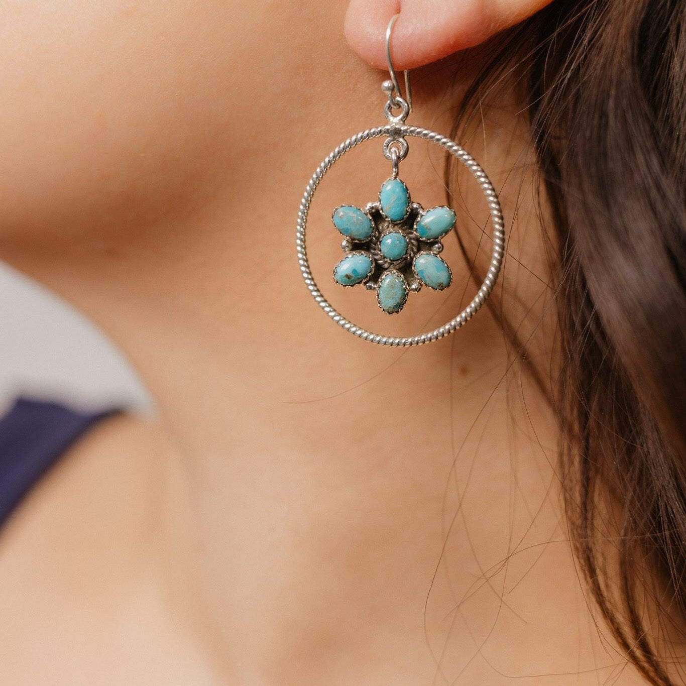 Floating Daisies Rope Stone Earrings-Stud Earrings-Krush Kandy, Women's Online Fashion Boutique Located in Phoenix, Arizona (Scottsdale Area)