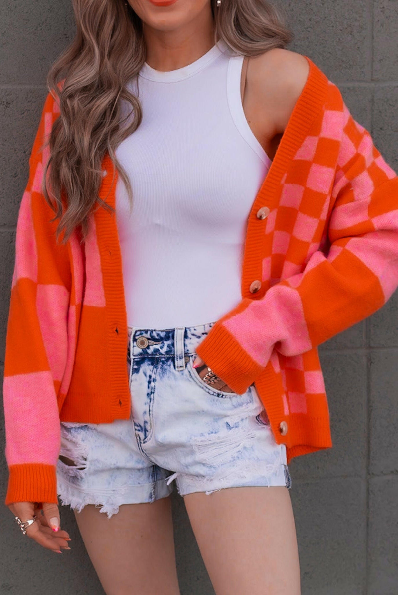 Double the Fun Checkered Print Cardigan-Sweaters-Krush Kandy, Women's Online Fashion Boutique Located in Phoenix, Arizona (Scottsdale Area)