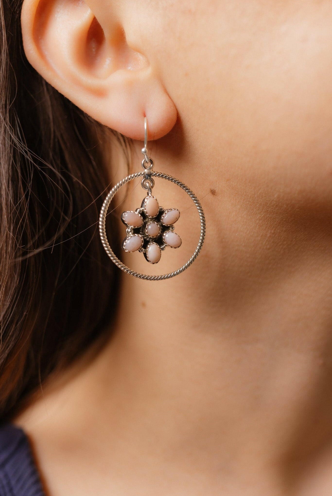 Floating Daisies Rope Stone Earrings-Stud Earrings-Krush Kandy, Women's Online Fashion Boutique Located in Phoenix, Arizona (Scottsdale Area)