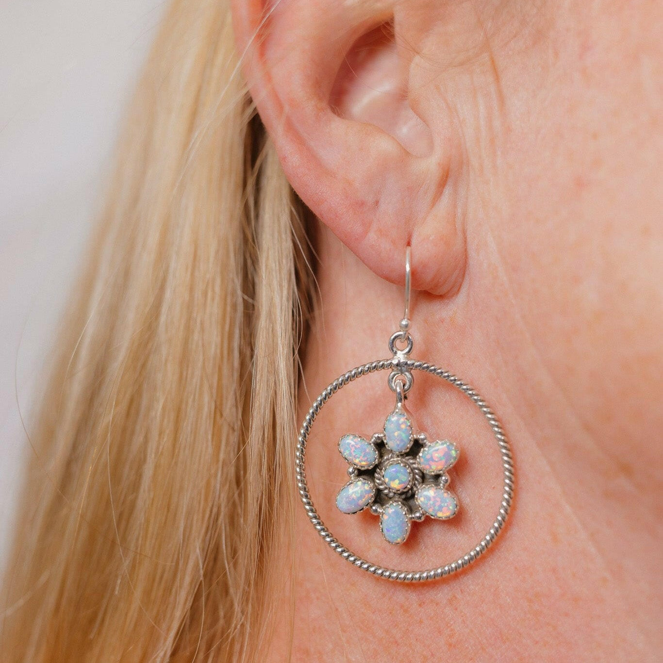 Floating Daisies Rope Stone Earrings-Stud Earrings-Krush Kandy, Women's Online Fashion Boutique Located in Phoenix, Arizona (Scottsdale Area)