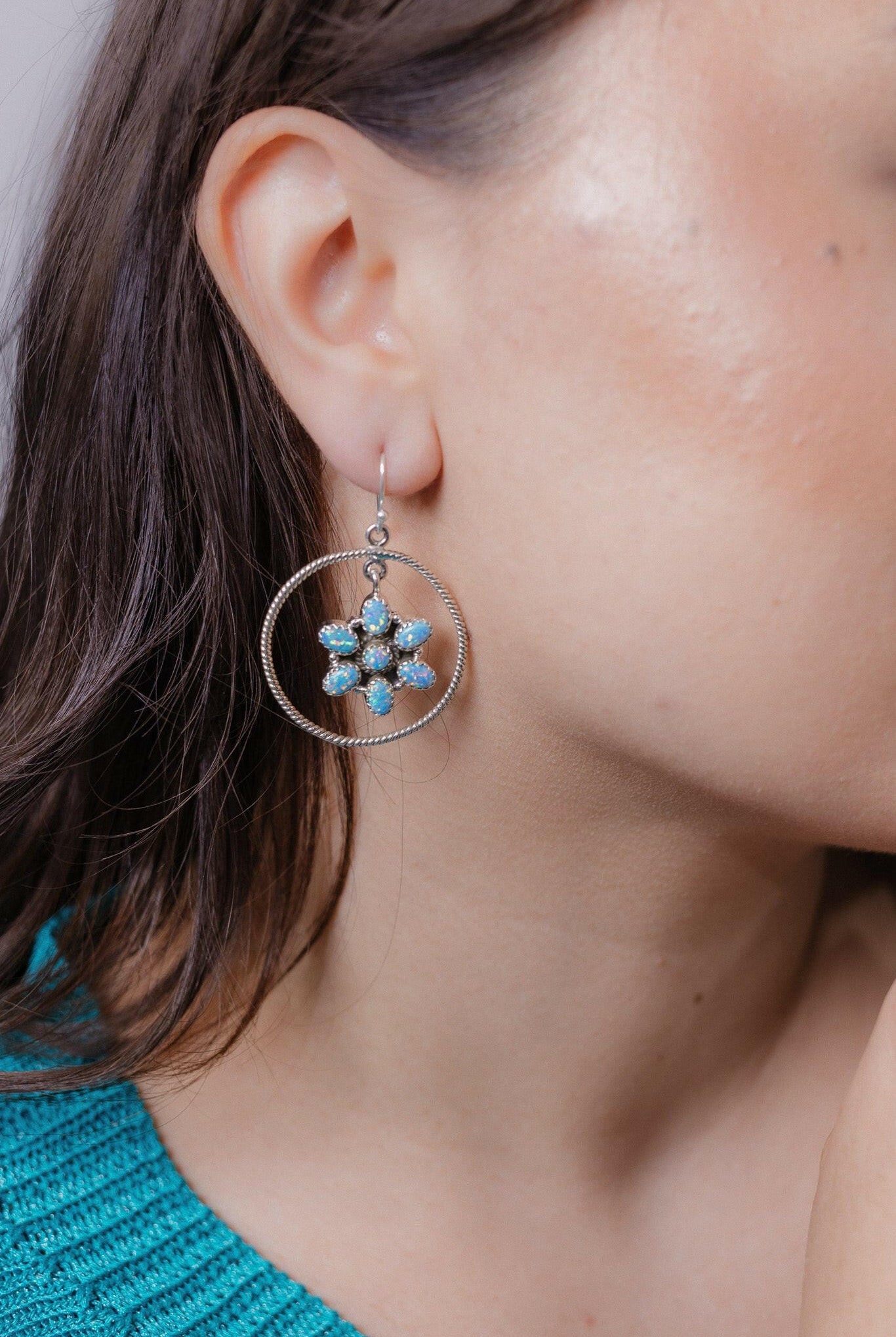 Floating Daisies Rope Stone Earrings-Stud Earrings-Krush Kandy, Women's Online Fashion Boutique Located in Phoenix, Arizona (Scottsdale Area)