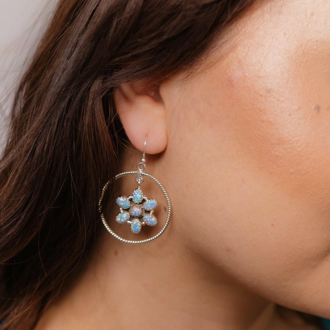 Floating Daisies Rope Stone Earrings-Stud Earrings-Krush Kandy, Women's Online Fashion Boutique Located in Phoenix, Arizona (Scottsdale Area)