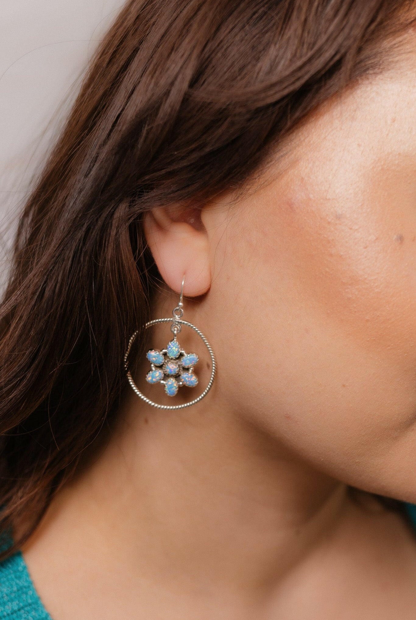 Floating Daisies Rope Stone Earrings-Stud Earrings-Krush Kandy, Women's Online Fashion Boutique Located in Phoenix, Arizona (Scottsdale Area)