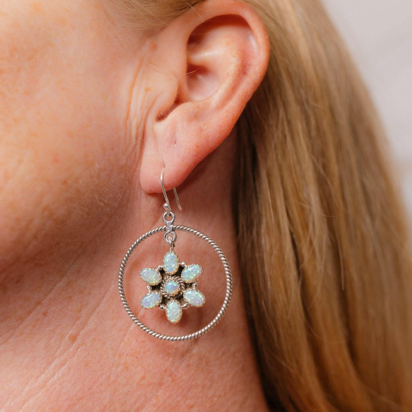 Floating Daisies Rope Stone Earrings-Stud Earrings-Krush Kandy, Women's Online Fashion Boutique Located in Phoenix, Arizona (Scottsdale Area)