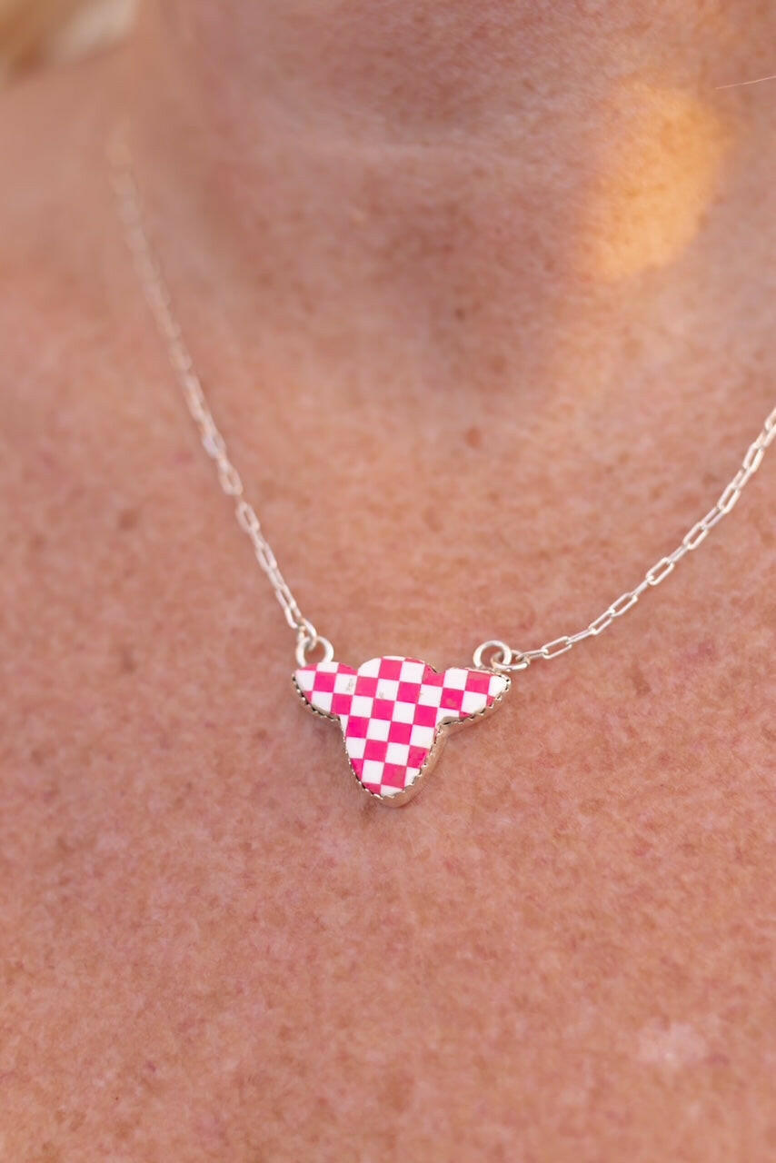 Belle's Bliss Checkered Necklaces-Necklaces-Krush Kandy, Women's Online Fashion Boutique Located in Phoenix, Arizona (Scottsdale Area)