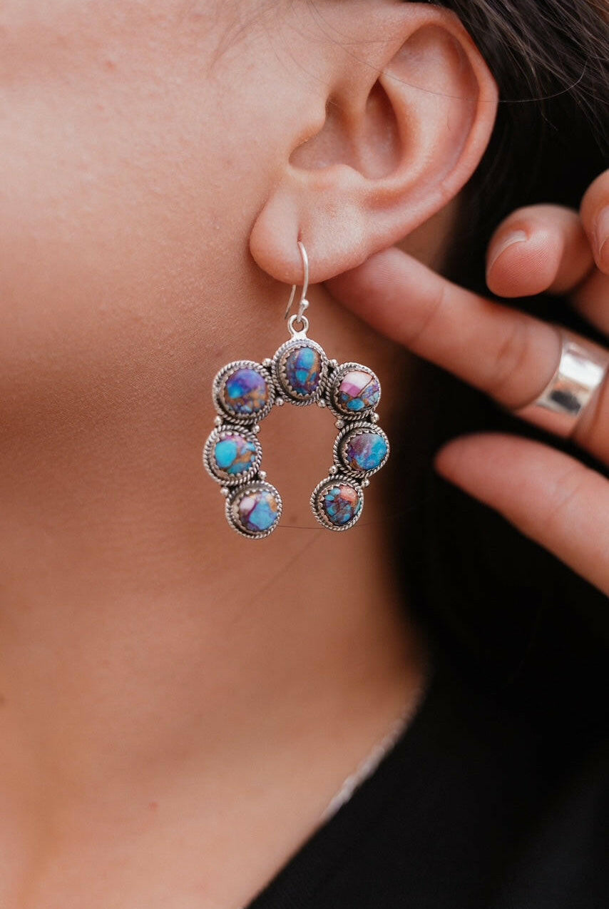 Wild About You Horseshoe Stone Earrings-Drop Earrings-Krush Kandy, Women's Online Fashion Boutique Located in Phoenix, Arizona (Scottsdale Area)