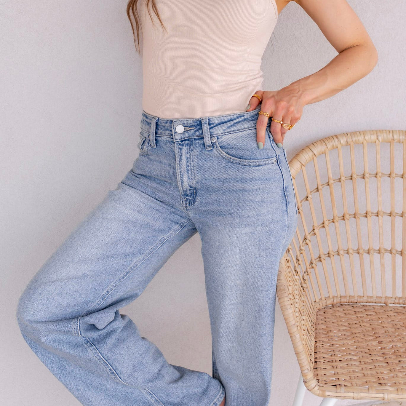 The Flirt Fit Full Length Straight Denim Jeans
