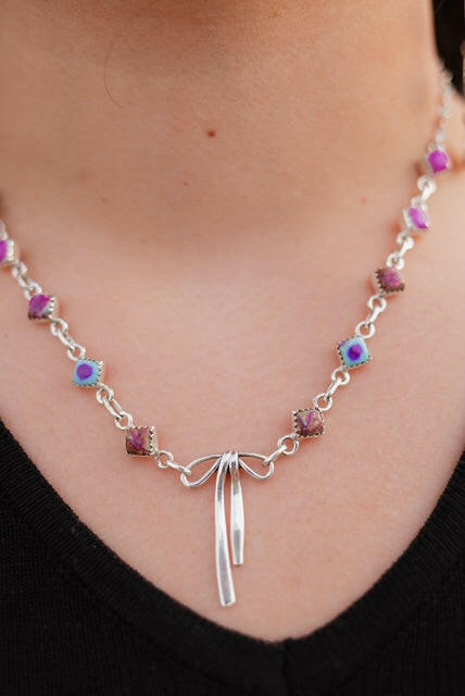 Desert Jasper & Bow Necklace-Necklaces-Krush Kandy, Women's Online Fashion Boutique Located in Phoenix, Arizona (Scottsdale Area)