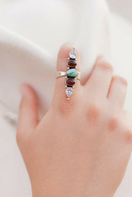 Amber, Turquoise & CZ Crawler-Crawler Rings-Krush Kandy, Women's Online Fashion Boutique Located in Phoenix, Arizona (Scottsdale Area)