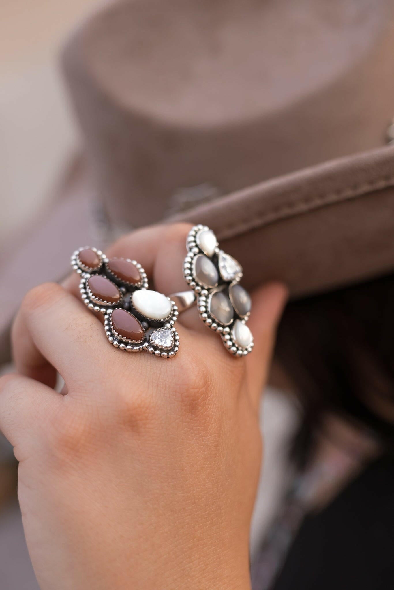 Kristyn's Cluster Crawler Stone Ring-Crawler Rings-Krush Kandy, Women's Online Fashion Boutique Located in Phoenix, Arizona (Scottsdale Area)