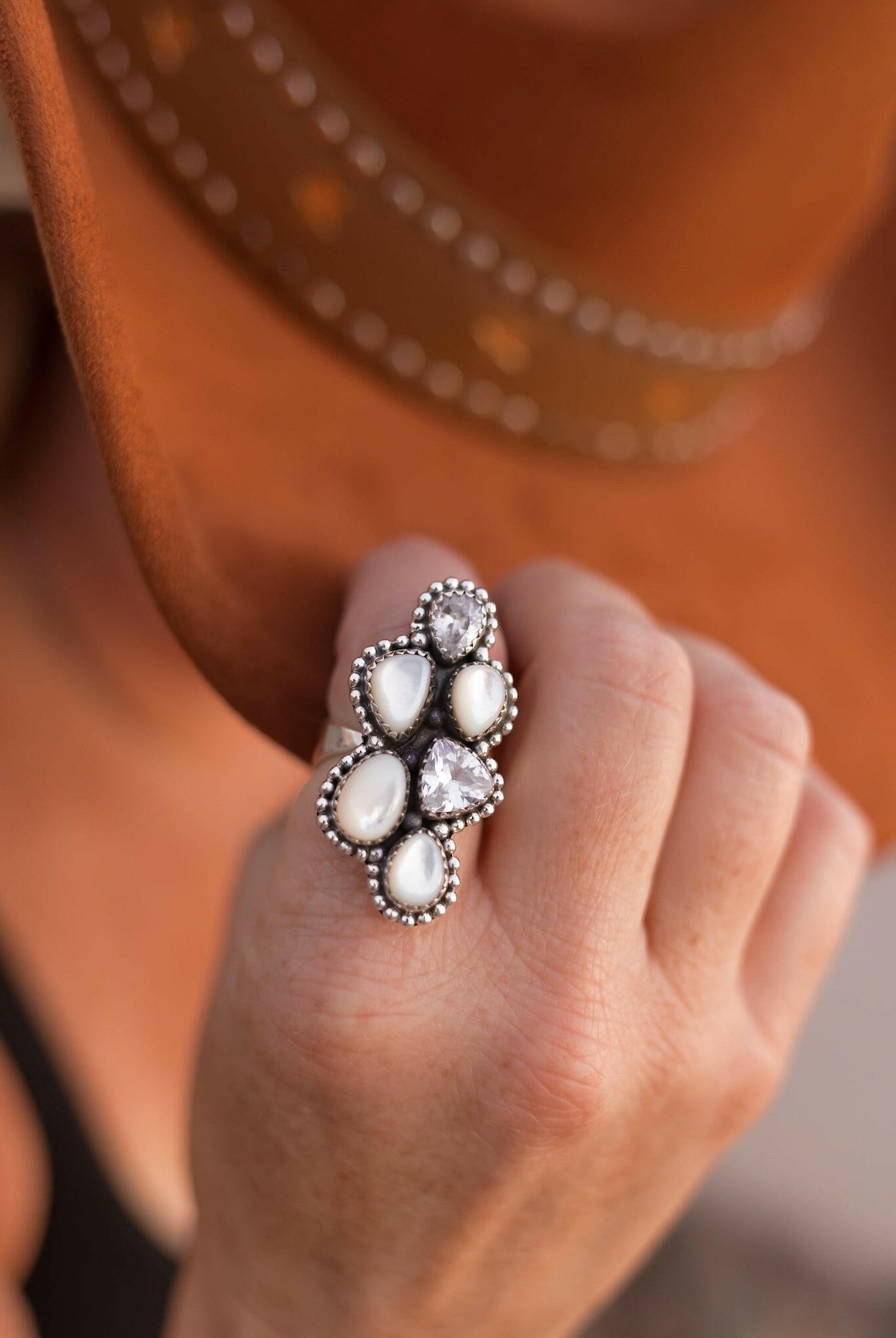 Kristyn's Cluster Crawler Stone Ring-Crawler Rings-Krush Kandy, Women's Online Fashion Boutique Located in Phoenix, Arizona (Scottsdale Area)