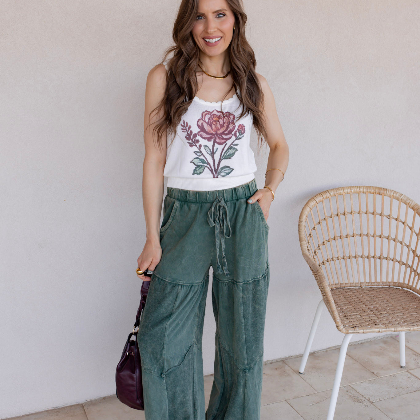 Desert Daze Mineral Wash Wide-Leg Pants