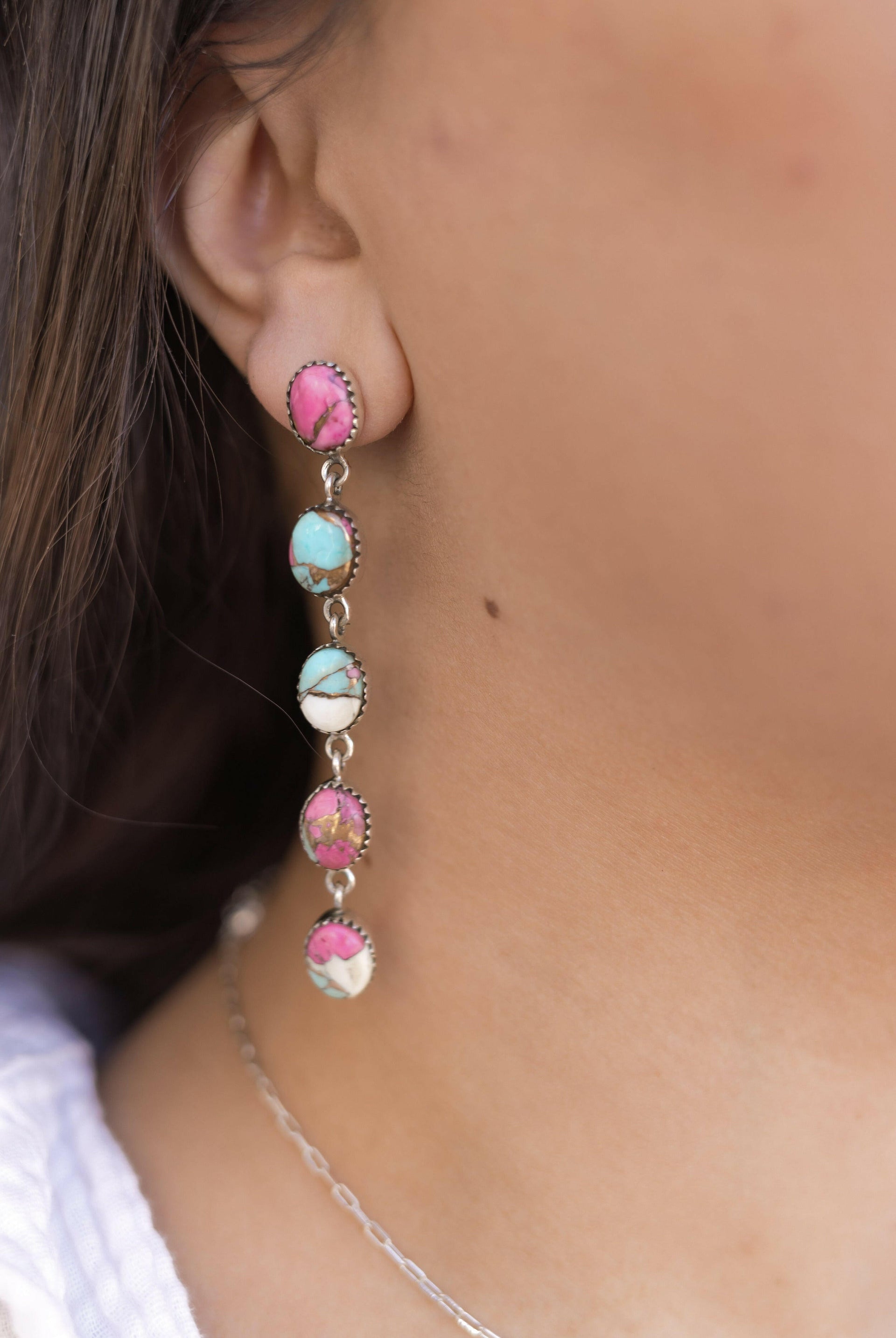 Cotton Candy Desert Dangle Earrings-Earrings-Krush Kandy, Women's Online Fashion Boutique Located in Phoenix, Arizona (Scottsdale Area)