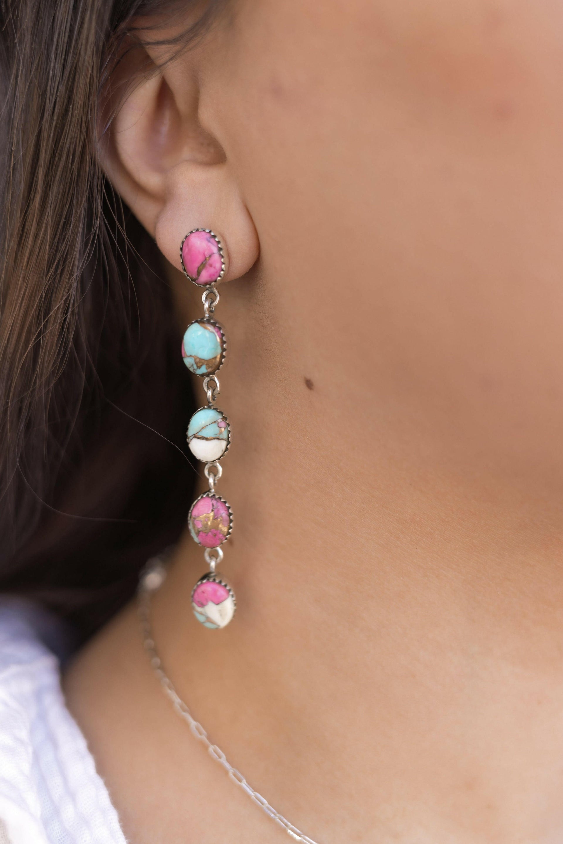 Cotton Candy Desert Dangle Earrings-Earrings-Krush Kandy, Women's Online Fashion Boutique Located in Phoenix, Arizona (Scottsdale Area)