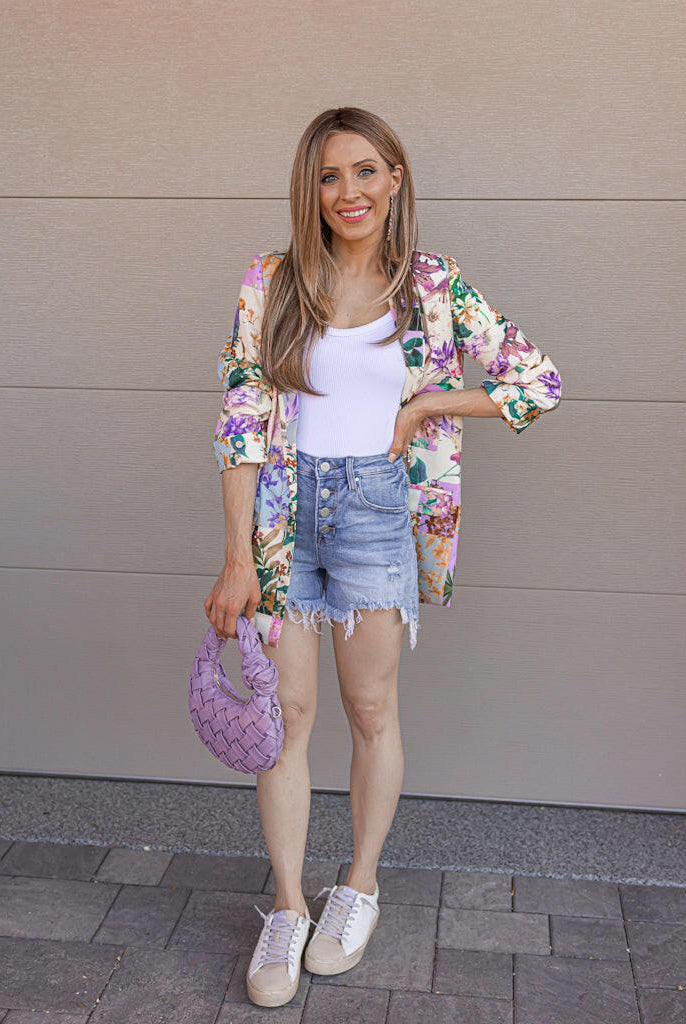 Risen Krissy Button Fly Frayed Hem Denim Shorts-Shorts-Krush Kandy, Women's Online Fashion Boutique Located in Phoenix, Arizona (Scottsdale Area)