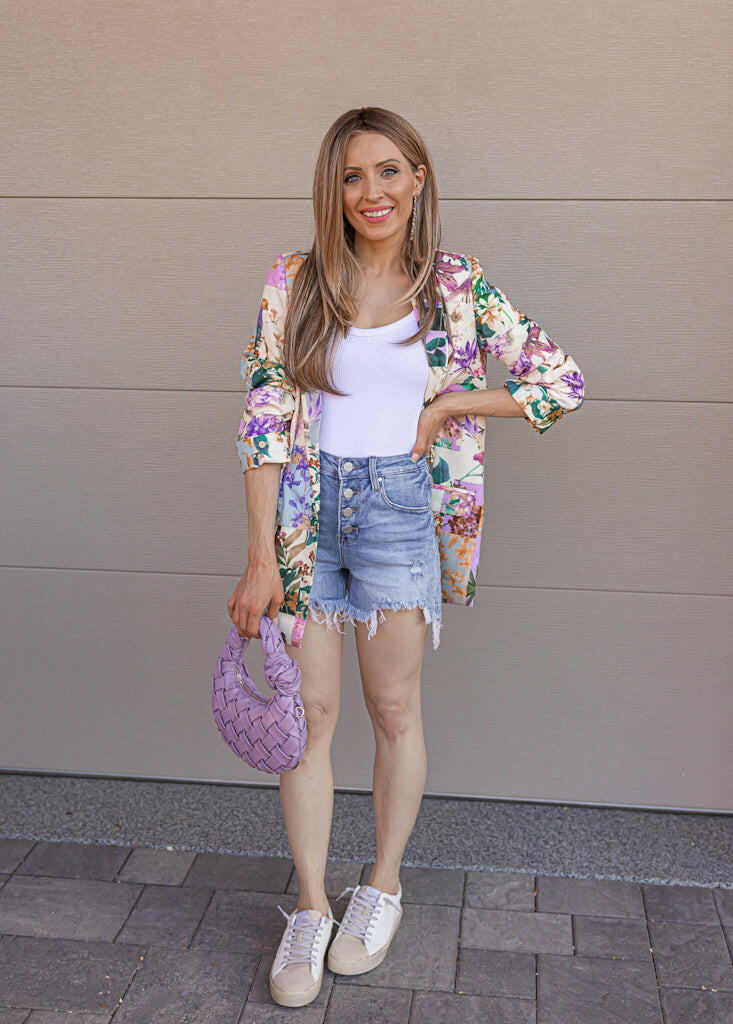 Risen Krissy Button Fly Frayed Hem Denim Shorts-Shorts-Krush Kandy, Women's Online Fashion Boutique Located in Phoenix, Arizona (Scottsdale Area)