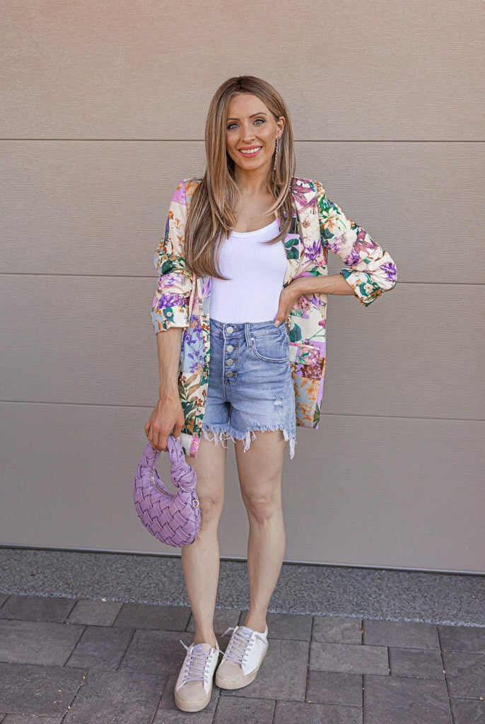 Kenzie Floral Print Blazer S-3X | by Krush Kandy-Blazers-Krush Kandy, Women's Online Fashion Boutique Located in Phoenix, Arizona (Scottsdale Area)