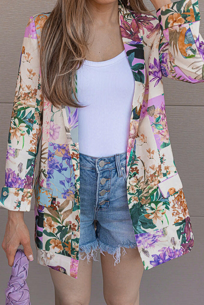 Kenzie Floral Print Blazer S-3X | by Krush Kandy-Blazers-Krush Kandy, Women's Online Fashion Boutique Located in Phoenix, Arizona (Scottsdale Area)