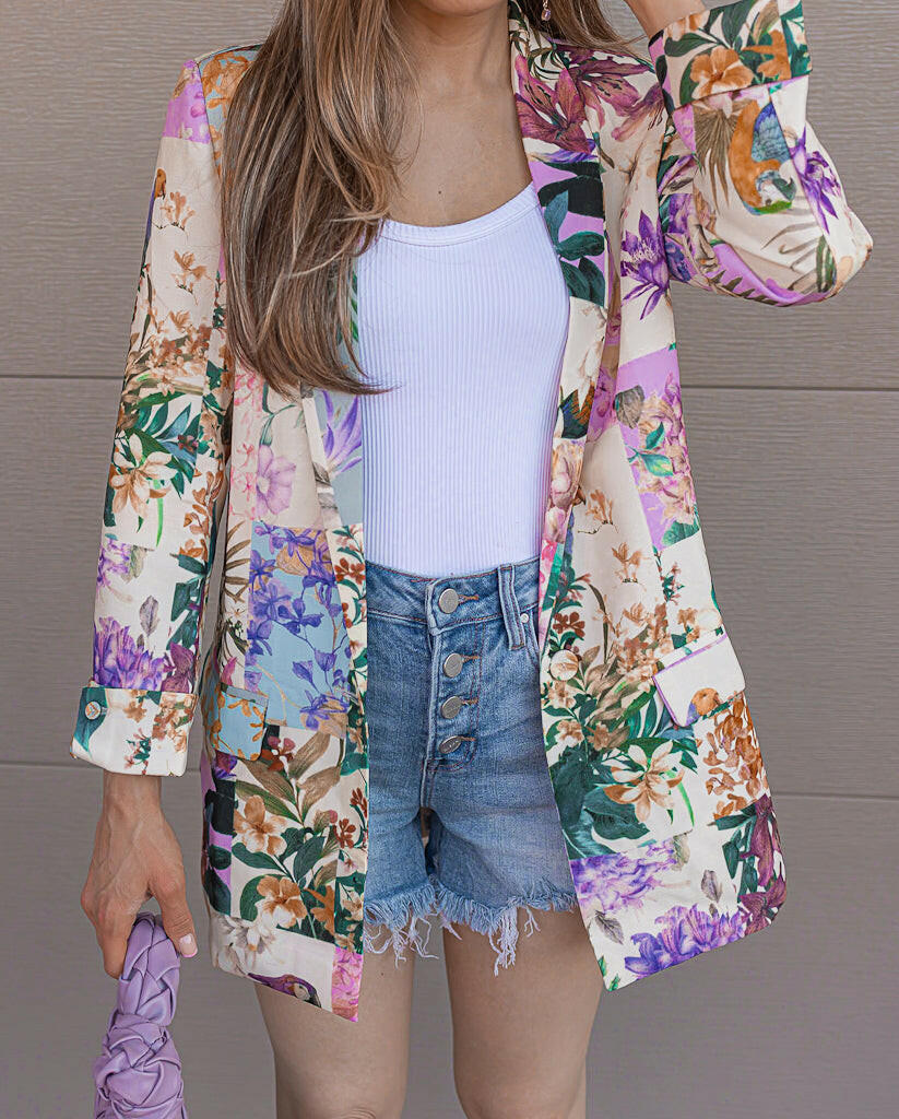 Kenzie Floral Print Blazer S-3X | by Krush Kandy-Blazers-Krush Kandy, Women's Online Fashion Boutique Located in Phoenix, Arizona (Scottsdale Area)