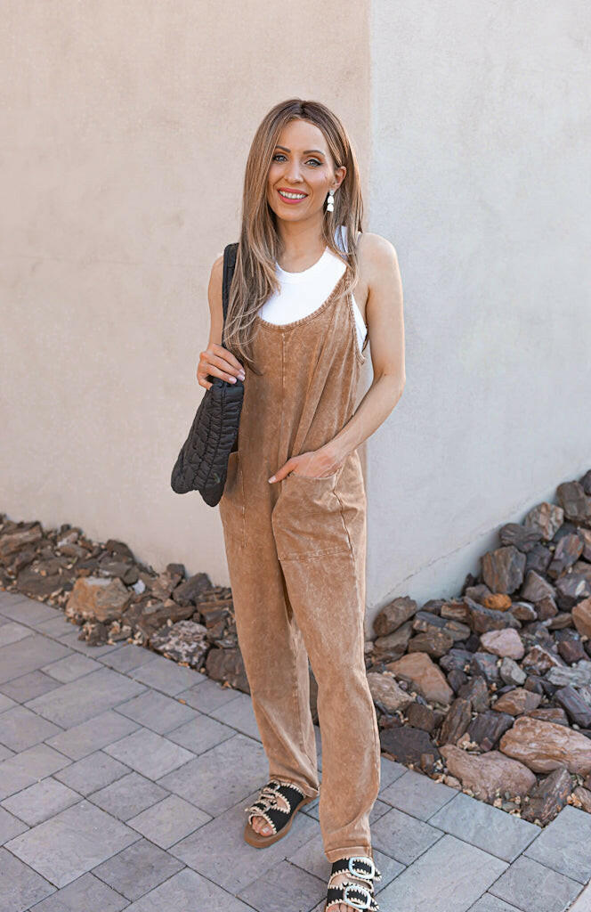 Gold Coast MIneral Washed Overall Jumpsuit-Jumpsuits & Rompers-Krush Kandy, Women's Online Fashion Boutique Located in Phoenix, Arizona (Scottsdale Area)