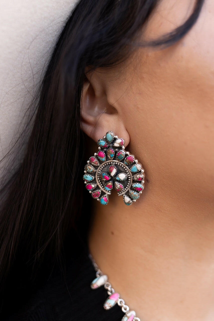 Crowned Concho Stud Earrings-Earrings-Krush Kandy, Women's Online Fashion Boutique Located in Phoenix, Arizona (Scottsdale Area)