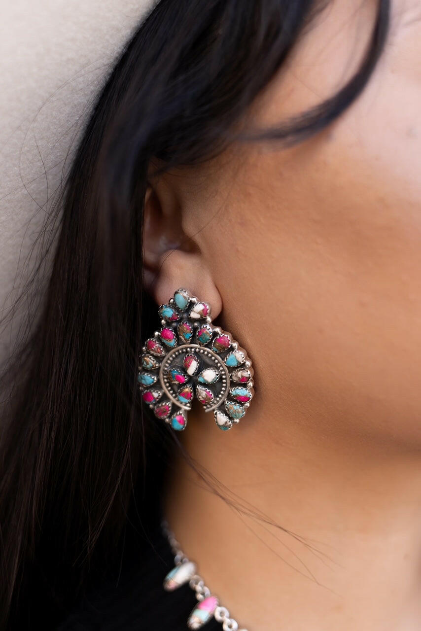 Crowned Concho Stud Earrings-Earrings-Krush Kandy, Women's Online Fashion Boutique Located in Phoenix, Arizona (Scottsdale Area)