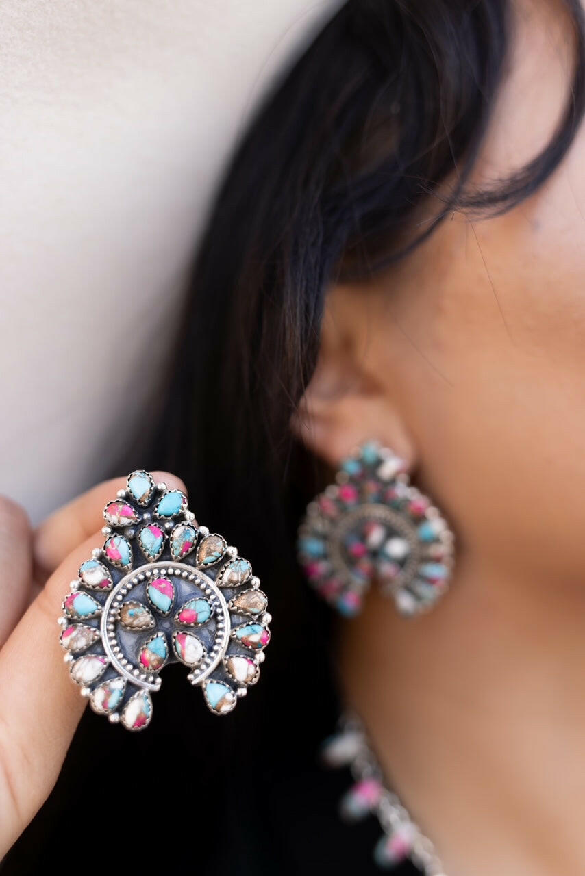 Crowned Concho Stud Earrings-Earrings-Krush Kandy, Women's Online Fashion Boutique Located in Phoenix, Arizona (Scottsdale Area)