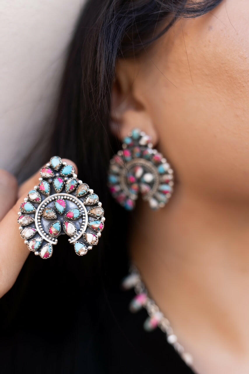 Crowned Concho Stud Earrings-Earrings-Krush Kandy, Women's Online Fashion Boutique Located in Phoenix, Arizona (Scottsdale Area)