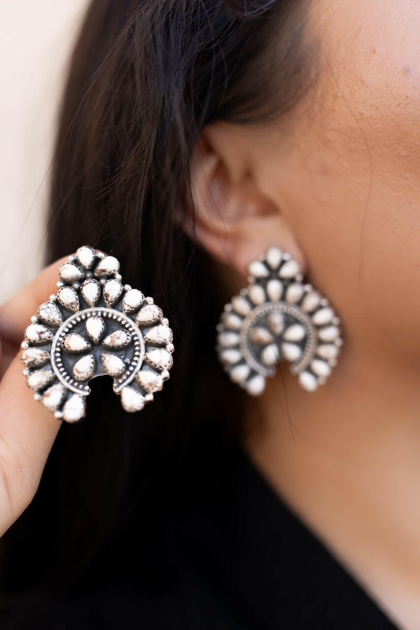 Crowned Concho Stud Earrings-Earrings-Krush Kandy, Women's Online Fashion Boutique Located in Phoenix, Arizona (Scottsdale Area)