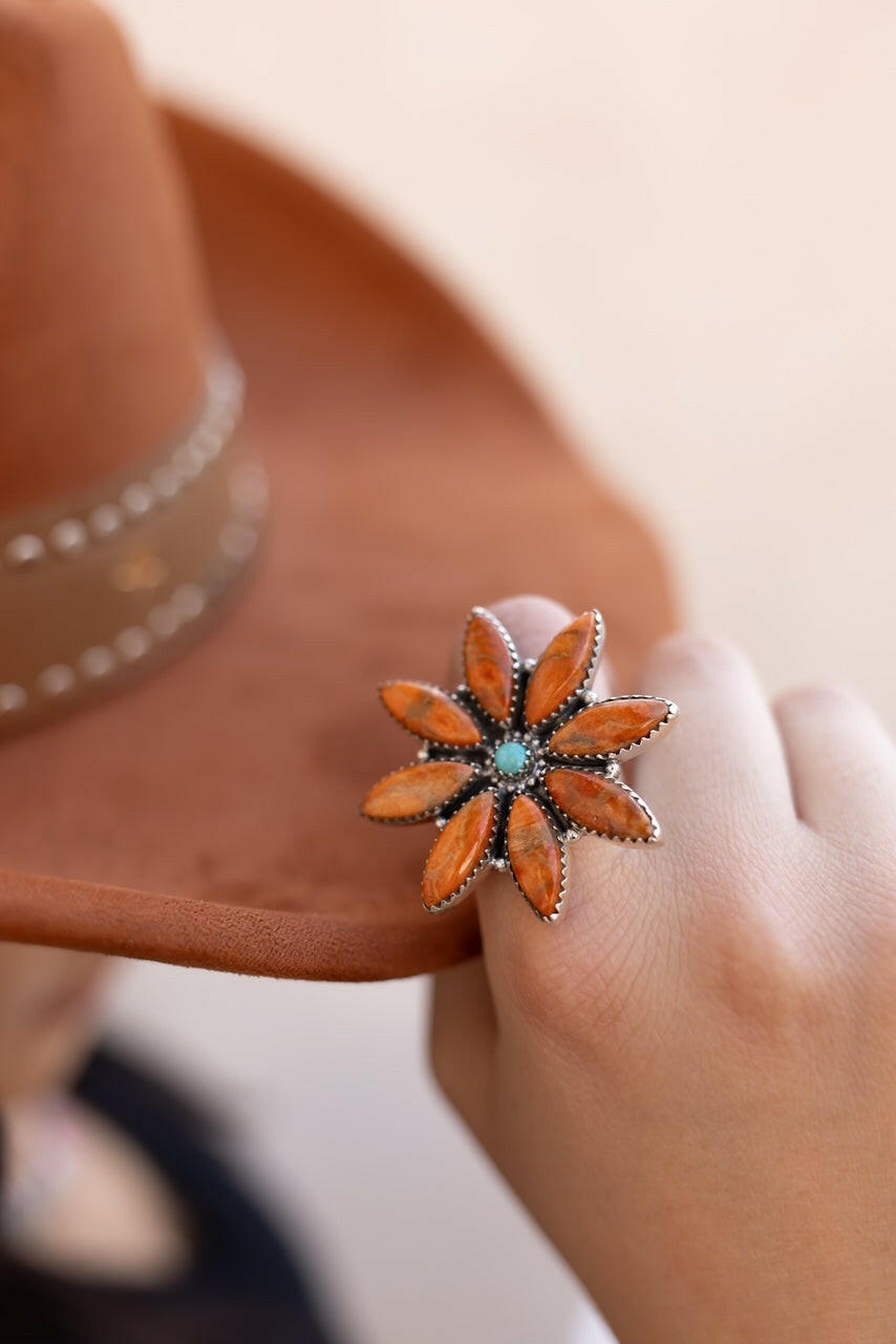 Orange Mojave Blossom Ring-Rings-Krush Kandy, Women's Online Fashion Boutique Located in Phoenix, Arizona (Scottsdale Area)