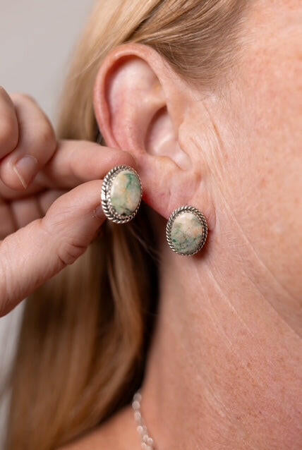 Jasper Slab Stud Earrings-Earrings-Krush Kandy, Women's Online Fashion Boutique Located in Phoenix, Arizona (Scottsdale Area)