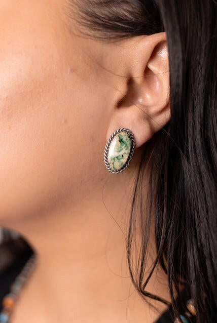 Jasper Slab Stud Earrings-Earrings-Krush Kandy, Women's Online Fashion Boutique Located in Phoenix, Arizona (Scottsdale Area)