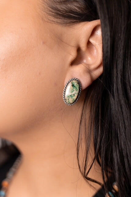 Jasper Slab Stud Earrings-Earrings-Krush Kandy, Women's Online Fashion Boutique Located in Phoenix, Arizona (Scottsdale Area)