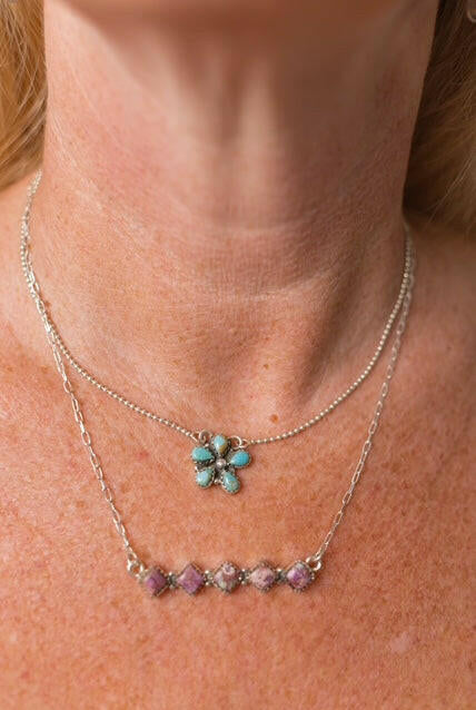 Sunlit Bloom and Bar Layered Necklace-Necklaces-Krush Kandy, Women's Online Fashion Boutique Located in Phoenix, Arizona (Scottsdale Area)