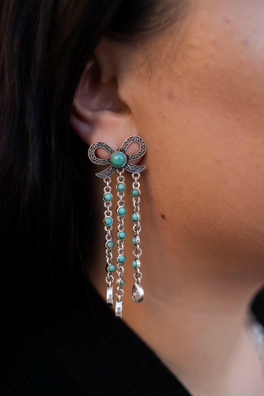 Stone Bundle Dangle Bow Earrings-Stud Earrings-Krush Kandy, Women's Online Fashion Boutique Located in Phoenix, Arizona (Scottsdale Area)