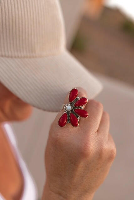 Blooming Rosarita Half Daisy Rings-Rings-Krush Kandy, Women's Online Fashion Boutique Located in Phoenix, Arizona (Scottsdale Area)