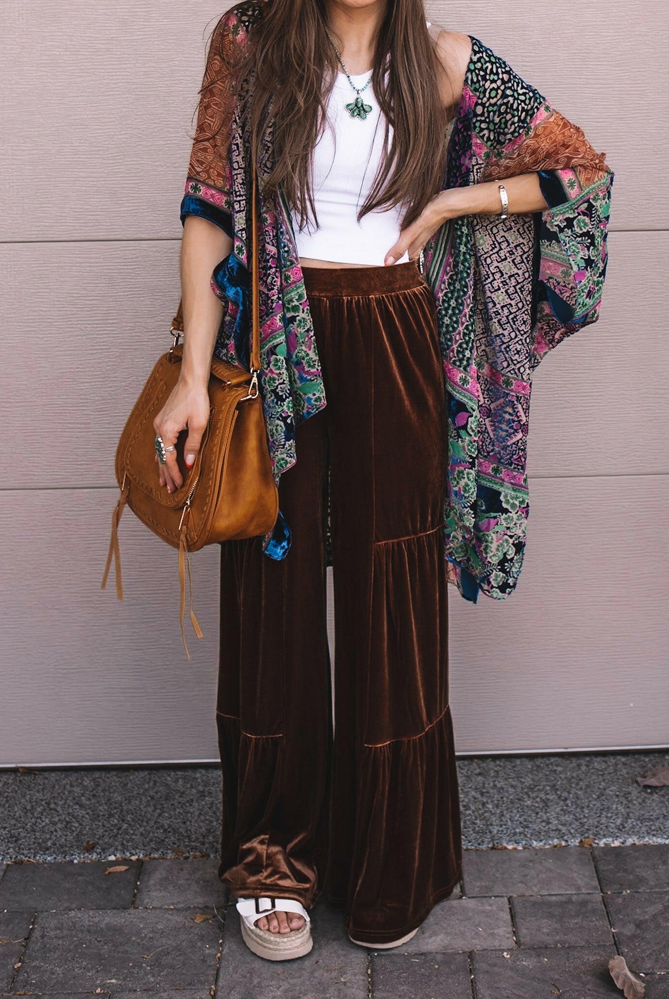 Brooke Velvet Ruffle Hem Wide Leg Pants-Pants-Krush Kandy, Women's Online Fashion Boutique Located in Phoenix, Arizona (Scottsdale Area)