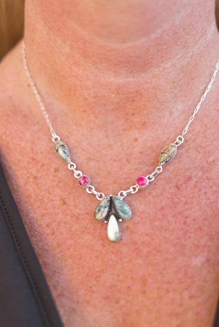 High Desert Glow Jasper Necklace and Earrings Set-Necklaces-Krush Kandy, Women's Online Fashion Boutique Located in Phoenix, Arizona (Scottsdale Area)