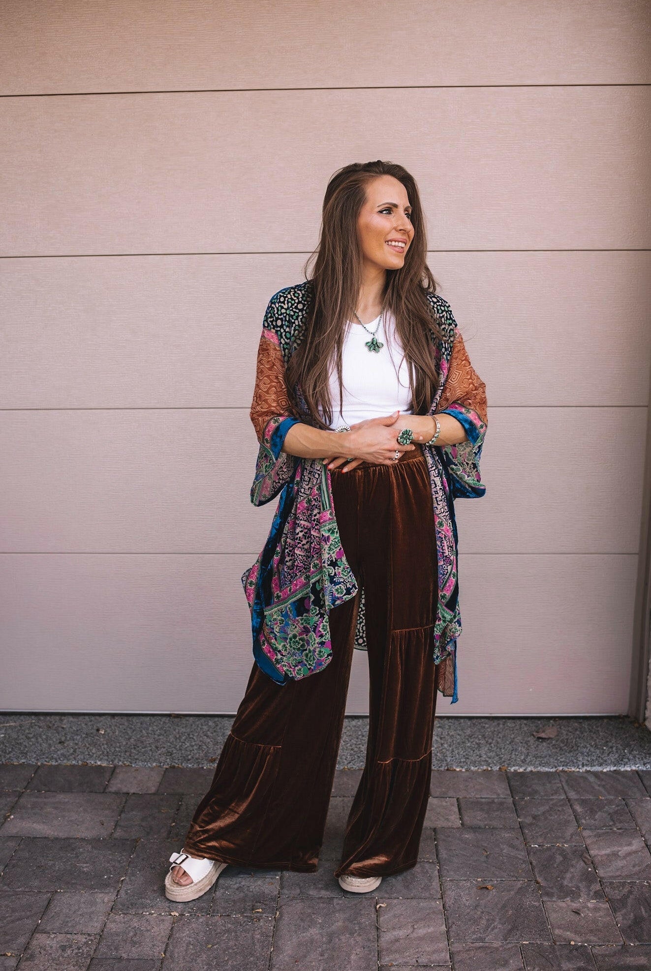 Brooke Velvet Ruffle Hem Wide Leg Pants-Pants-Krush Kandy, Women's Online Fashion Boutique Located in Phoenix, Arizona (Scottsdale Area)