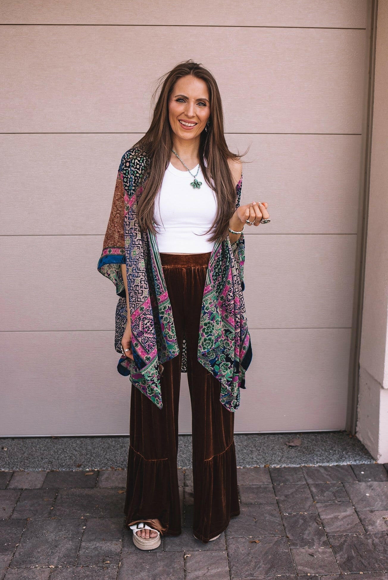 Bohemian Burnout Velvet Kimono-Kimonos-Krush Kandy, Women's Online Fashion Boutique Located in Phoenix, Arizona (Scottsdale Area)