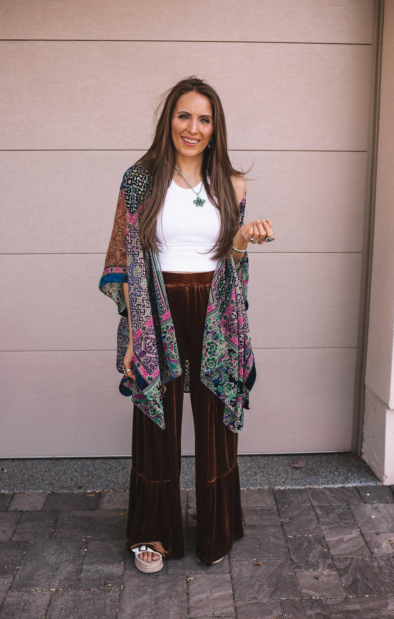 Bohemian Burnout Velvet Kimono-Kimonos-Krush Kandy, Women's Online Fashion Boutique Located in Phoenix, Arizona (Scottsdale Area)