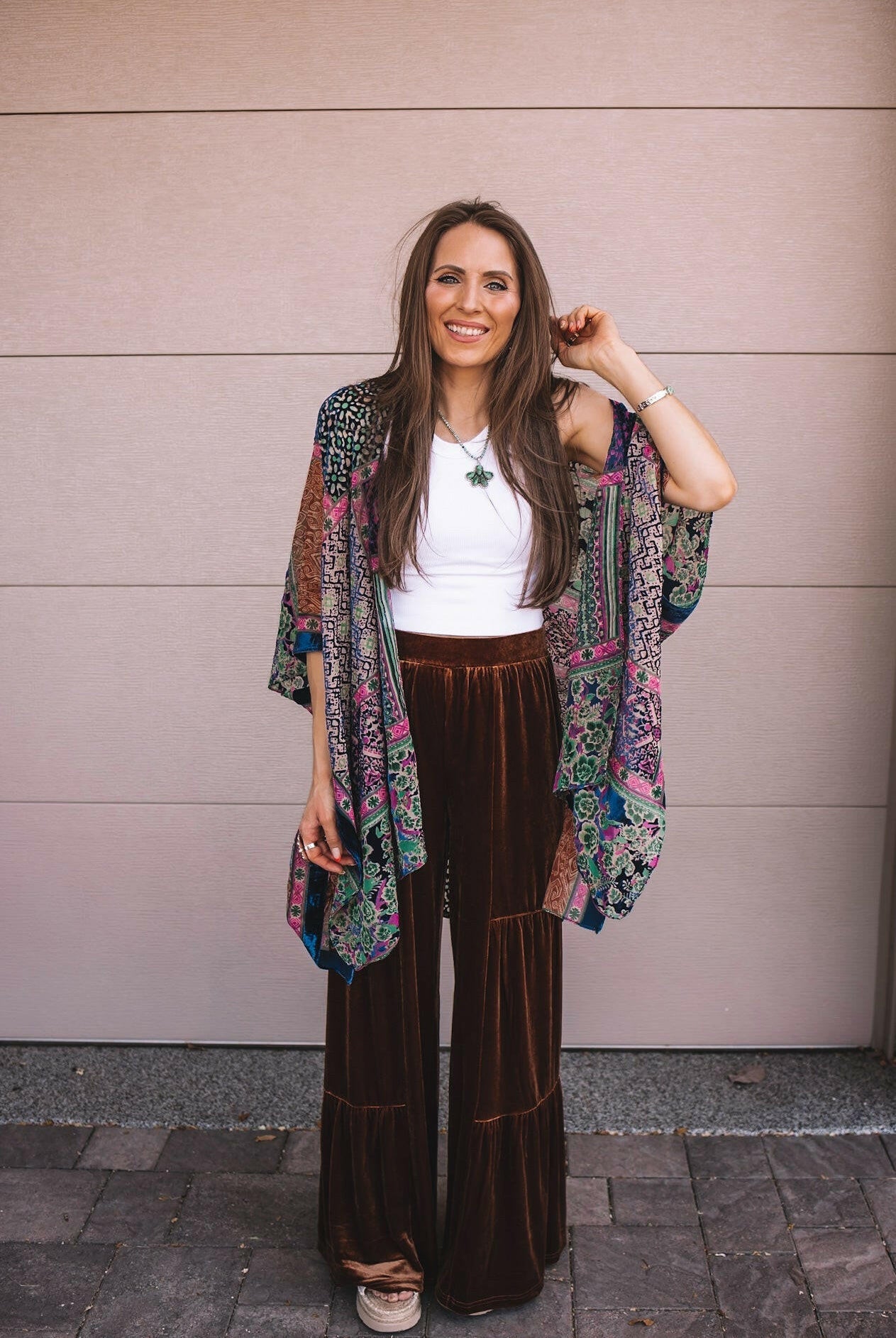 Brooke Velvet Ruffle Hem Wide Leg Pants-Pants-Krush Kandy, Women's Online Fashion Boutique Located in Phoenix, Arizona (Scottsdale Area)
