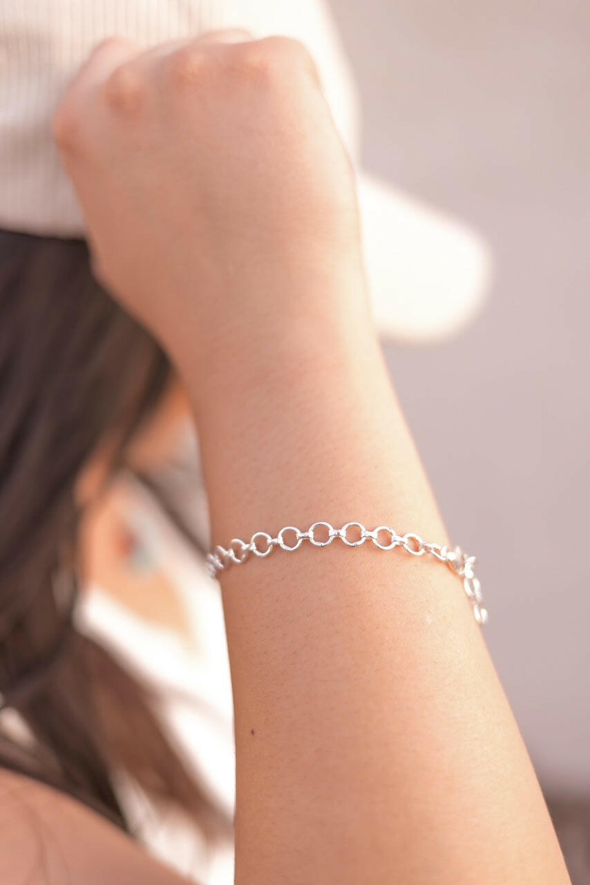 Krush Exclusive Sterling Silver Chain Link Bracelet-Bracelets-Krush Kandy, Women's Online Fashion Boutique Located in Phoenix, Arizona (Scottsdale Area)