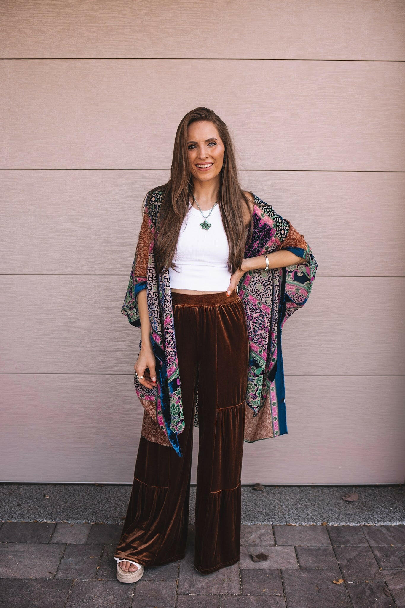 Bohemian Burnout Velvet Kimono-Kimonos-Krush Kandy, Women's Online Fashion Boutique Located in Phoenix, Arizona (Scottsdale Area)