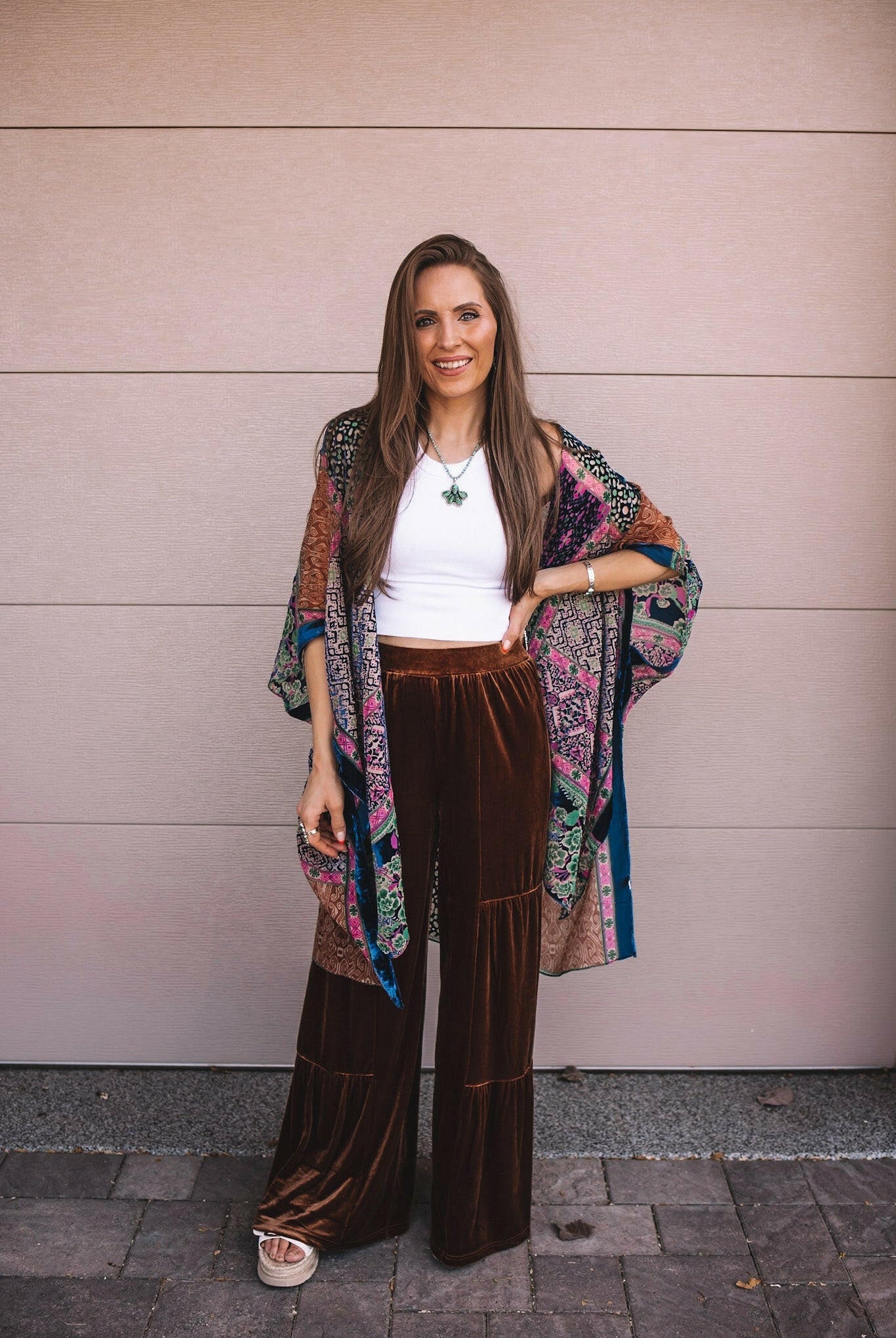 Brooke Velvet Ruffle Hem Wide Leg Pants-Pants-Krush Kandy, Women's Online Fashion Boutique Located in Phoenix, Arizona (Scottsdale Area)