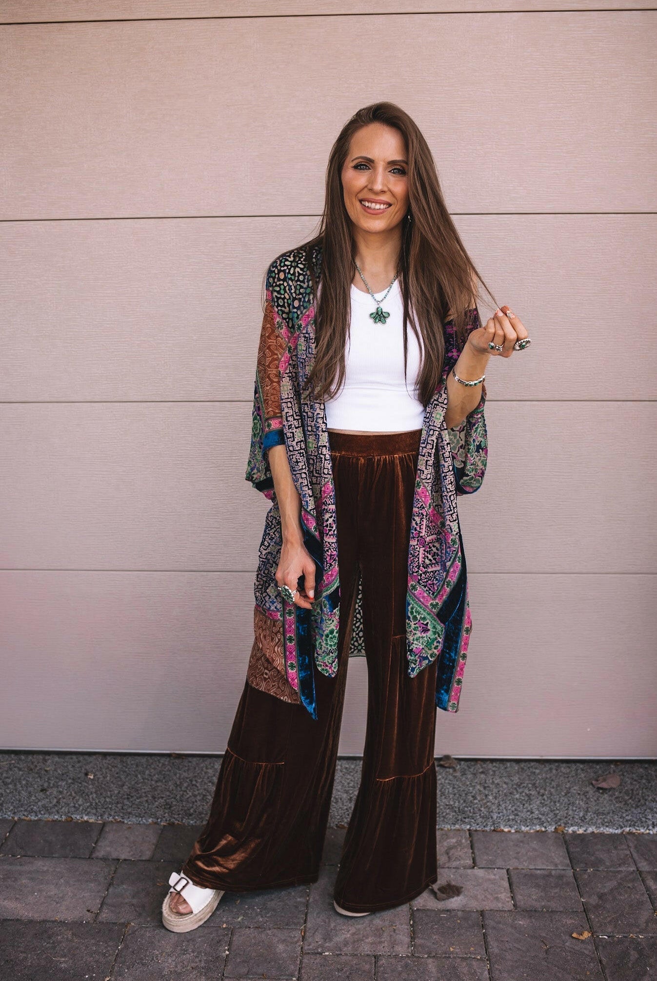 Brooke Velvet Ruffle Hem Wide Leg Pants-Pants-Krush Kandy, Women's Online Fashion Boutique Located in Phoenix, Arizona (Scottsdale Area)
