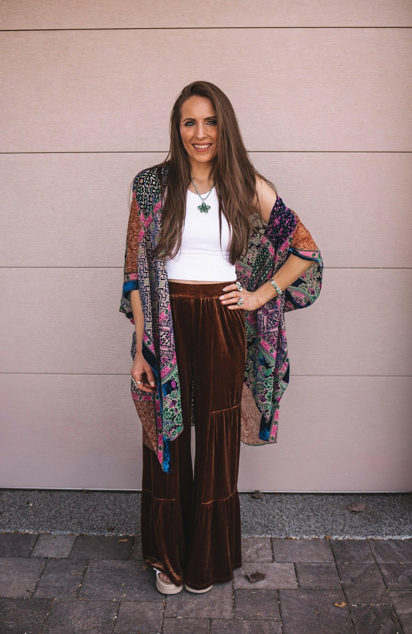 Bohemian Burnout Velvet Kimono-Kimonos-Krush Kandy, Women's Online Fashion Boutique Located in Phoenix, Arizona (Scottsdale Area)