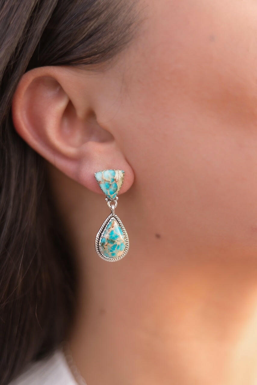 Desert Blue Jasper Necklace and Earring Set-Necklaces-Krush Kandy, Women's Online Fashion Boutique Located in Phoenix, Arizona (Scottsdale Area)