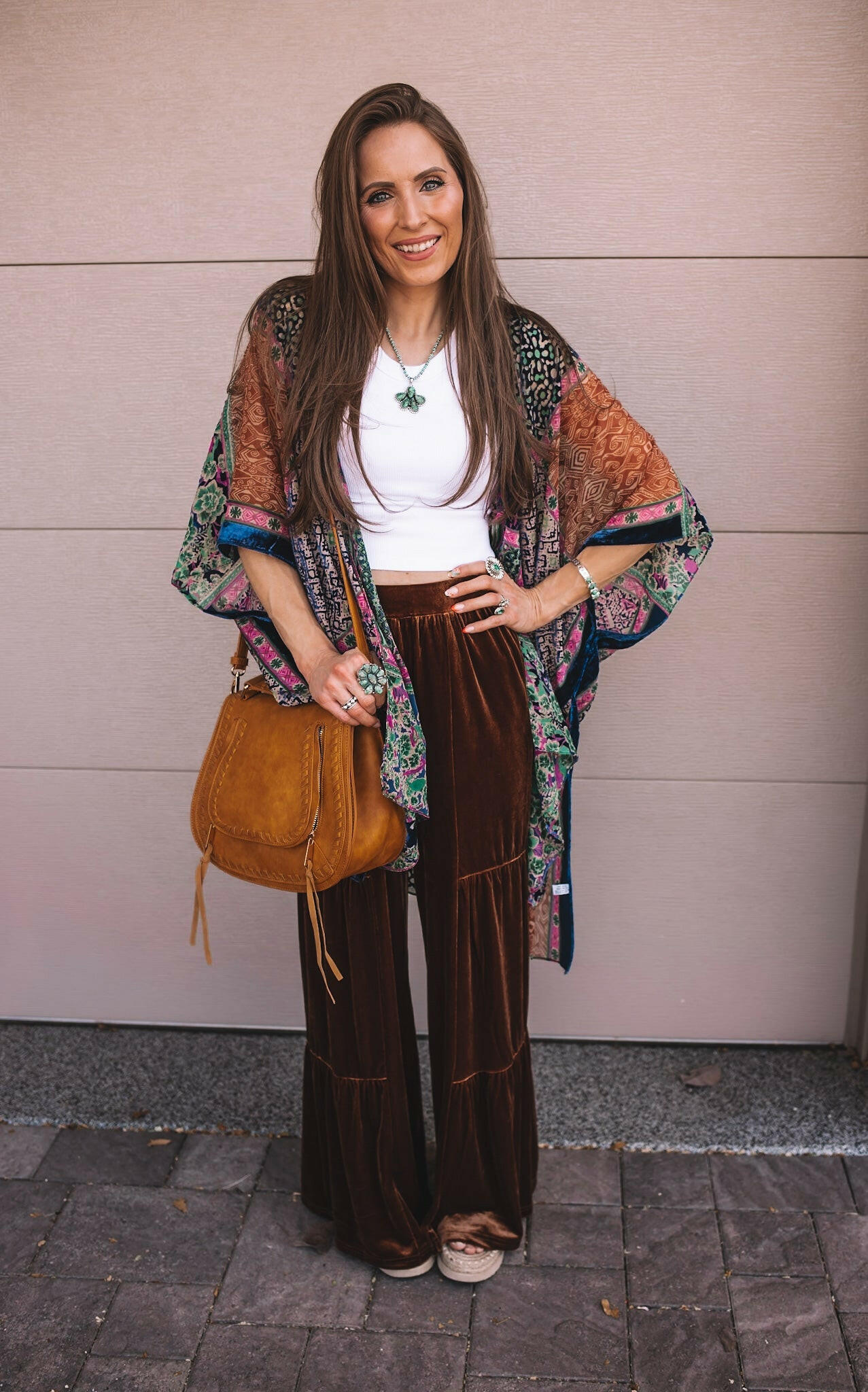 Bohemian Burnout Velvet Kimono-Kimonos-Krush Kandy, Women's Online Fashion Boutique Located in Phoenix, Arizona (Scottsdale Area)
